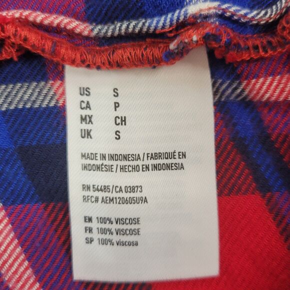 American Eagle Outfitters Ahh-mazingly Soft boyfriend fit plaid shirt size small - Picture 4 of 7